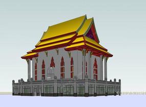 泰式古建筑SU模型