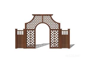 竹篱笆木栅栏 (50)SU模型