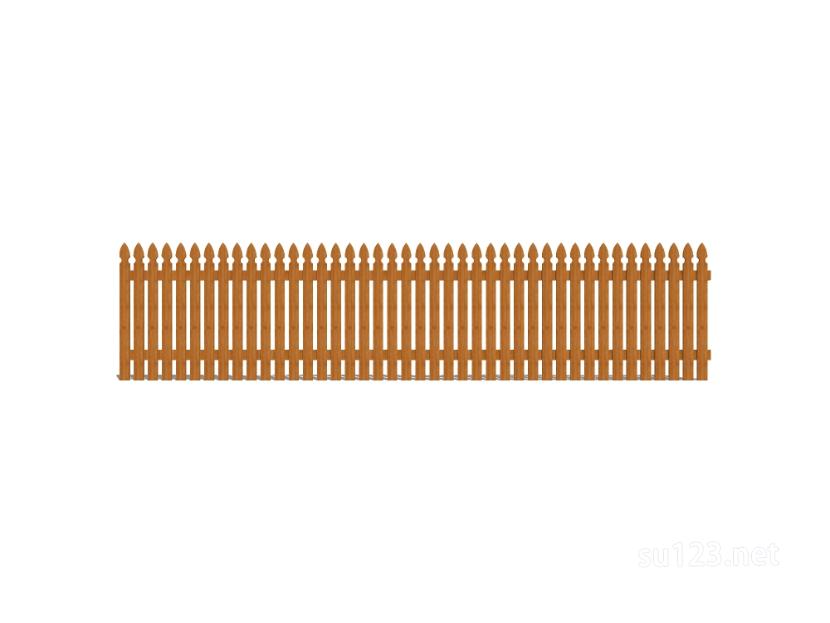 竹篱笆木栅栏 (27)SU模型
