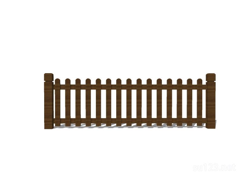 竹篱笆木栅栏 (134)SU模型