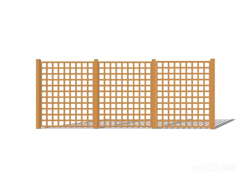 竹篱笆木栅栏 (25)SU模型