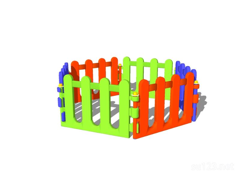 竹篱笆木栅栏 (87)SU模型
