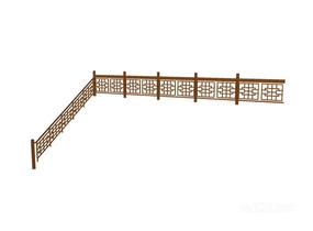 竹篱笆木栅栏 (94)SU模型