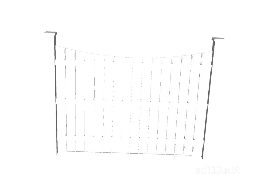 竹篱笆木栅栏 (95)SU模型草图大师sketchup模型