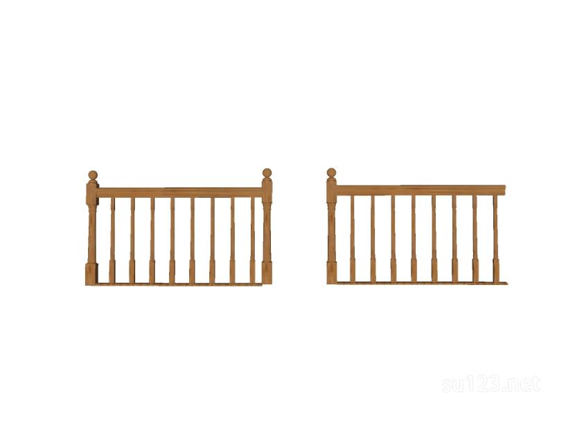 竹篱笆木栅栏 (153)SU模型