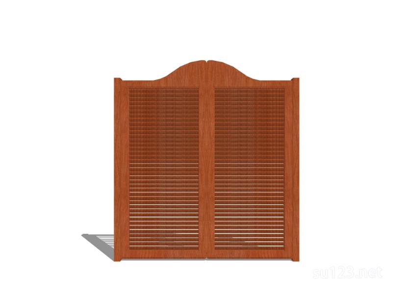 竹篱笆木栅栏 (35)SU模型
