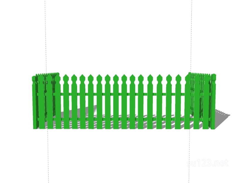 竹篱笆木栅栏 (132)SU模型草图大师sketchup模型
