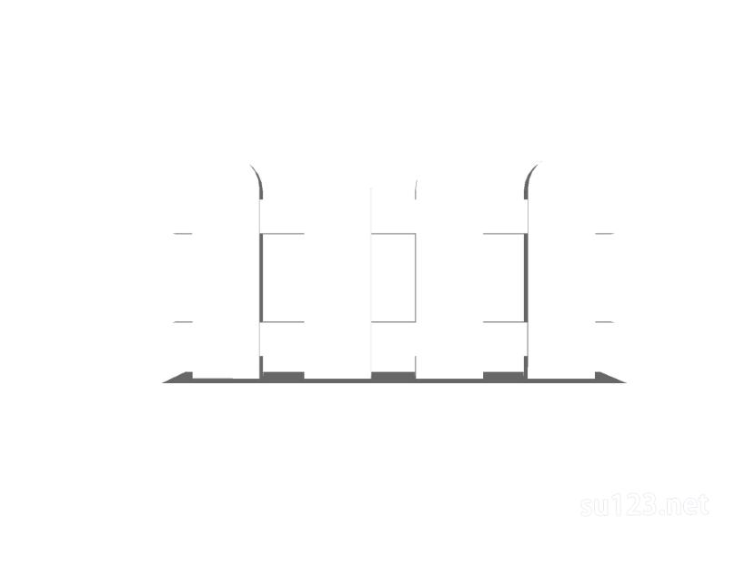 竹篱笆木栅栏 (115)SU模型