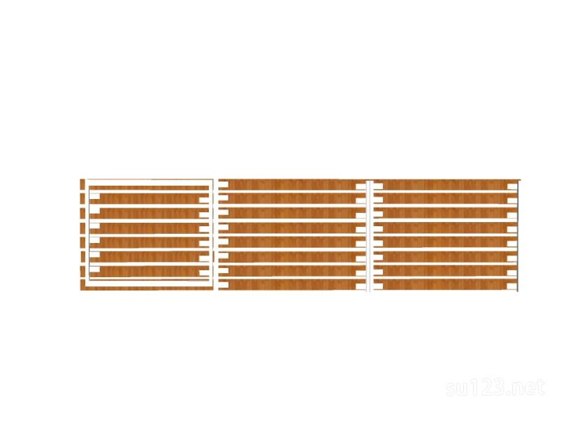 竹篱笆木栅栏 (108)SU模型