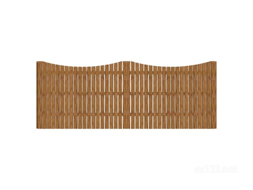 竹篱笆木栅栏 (33)SU模型