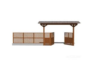 竹篱笆木栅栏 (131)SU模型