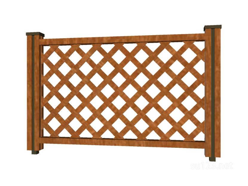 竹篱笆木栅栏 (105)SU模型
