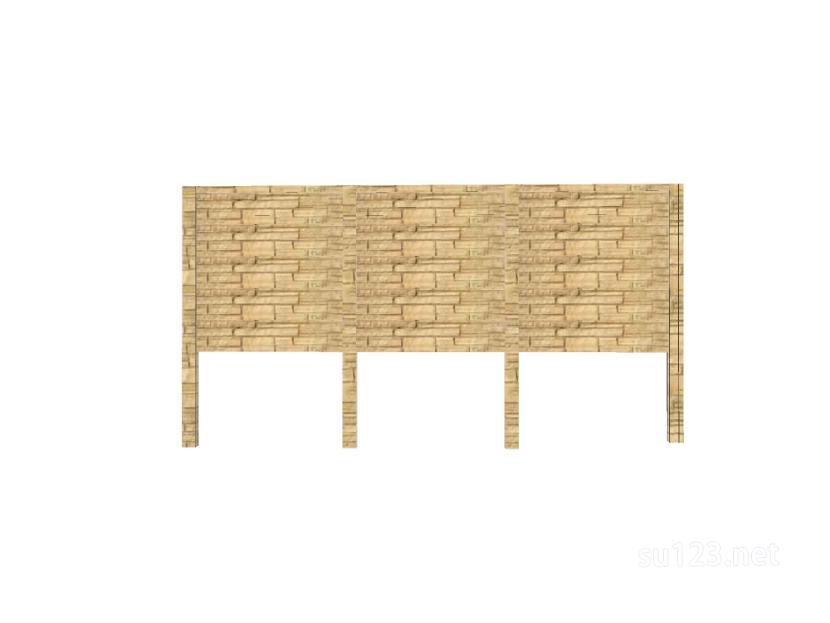 竹篱笆木栅栏 (109)SU模型