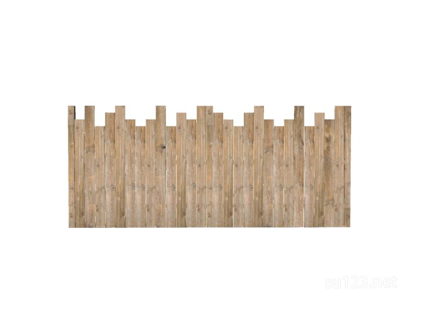 竹篱笆木栅栏 (147)SU模型
