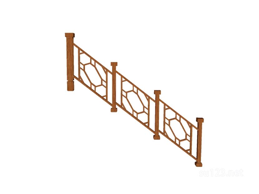 竹篱笆木栅栏 (135)SU模型