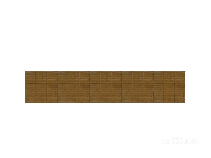 竹篱笆木栅栏 (145)SU模型