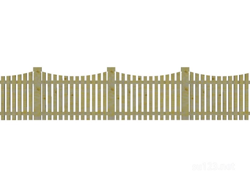 竹篱笆木栅栏 (151)SU模型