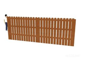 竹篱笆木栅栏 (121)SU模型