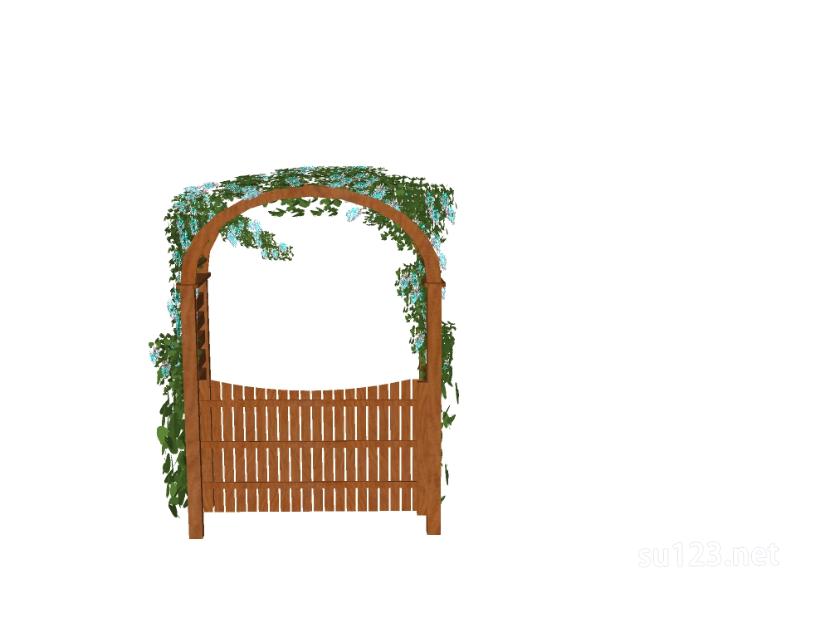 竹篱笆木栅栏 (91)SU模型