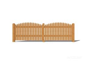 竹篱笆木栅栏 (15)SU模型