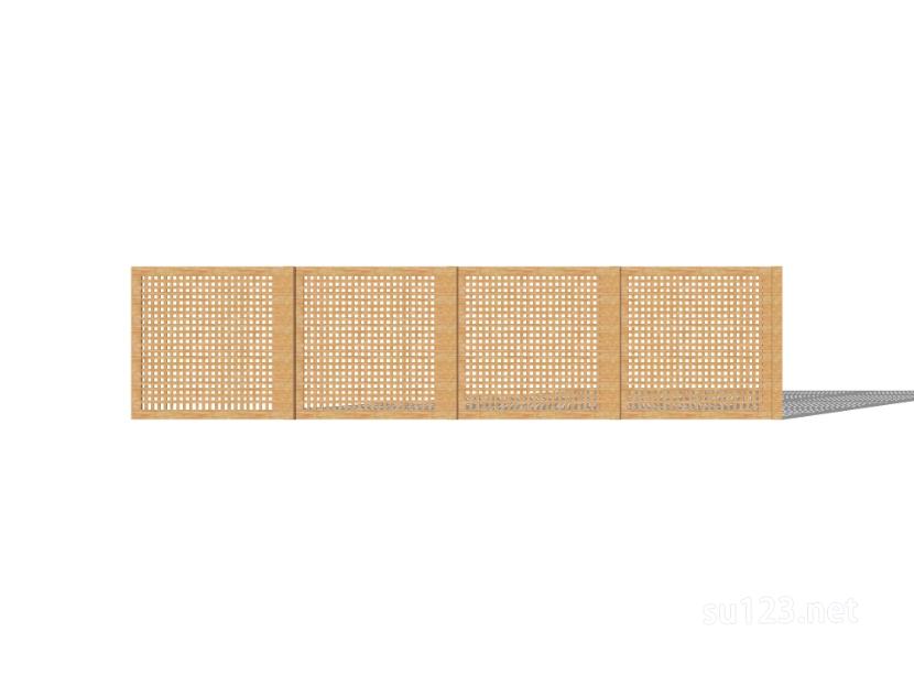 竹篱笆木栅栏 (65)SU模型