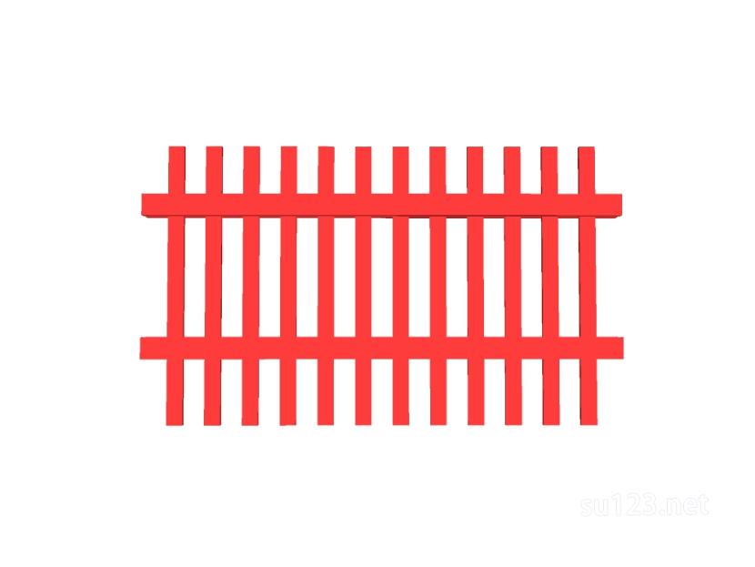 竹篱笆木栅栏 (90)SU模型