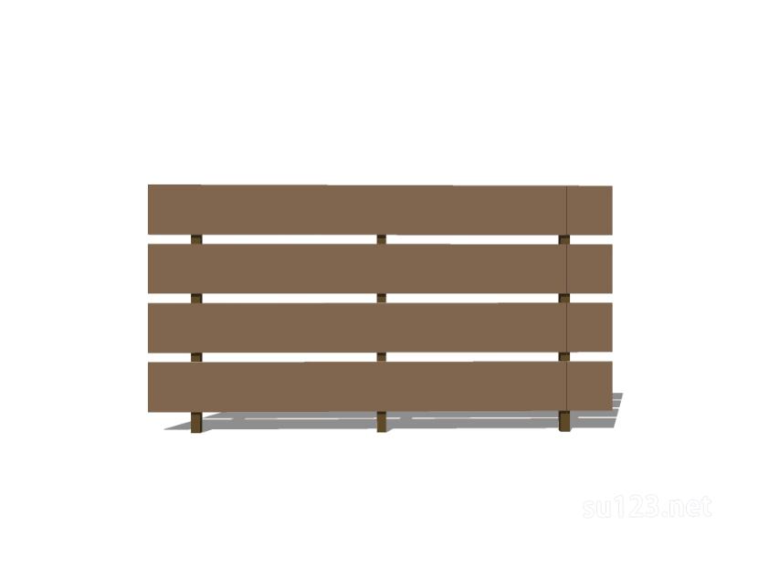 竹篱笆木栅栏 (82)SU模型
