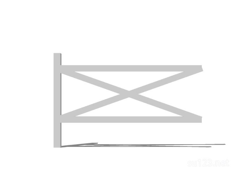 竹篱笆木栅栏 (123)SU模型