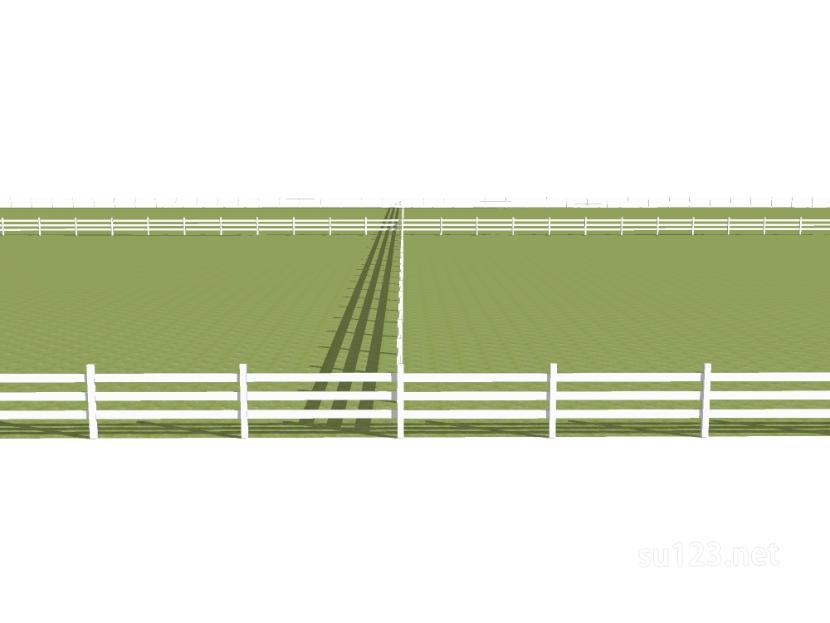 竹篱笆木栅栏 (148)SU模型