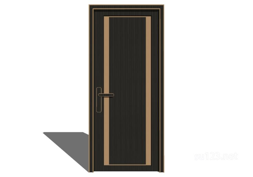 新中式卧室门门扇9 (5)SU模型