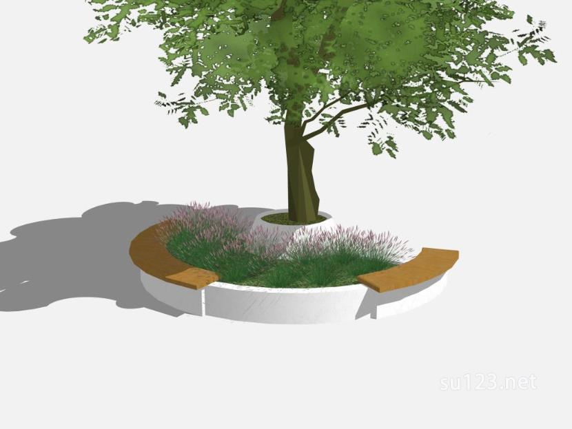 景观座椅树池 (1)SU模型草图大师sketchup模型