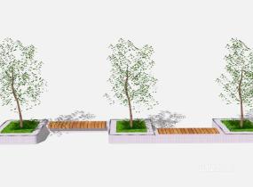 景观座椅树池 (3)SU模型