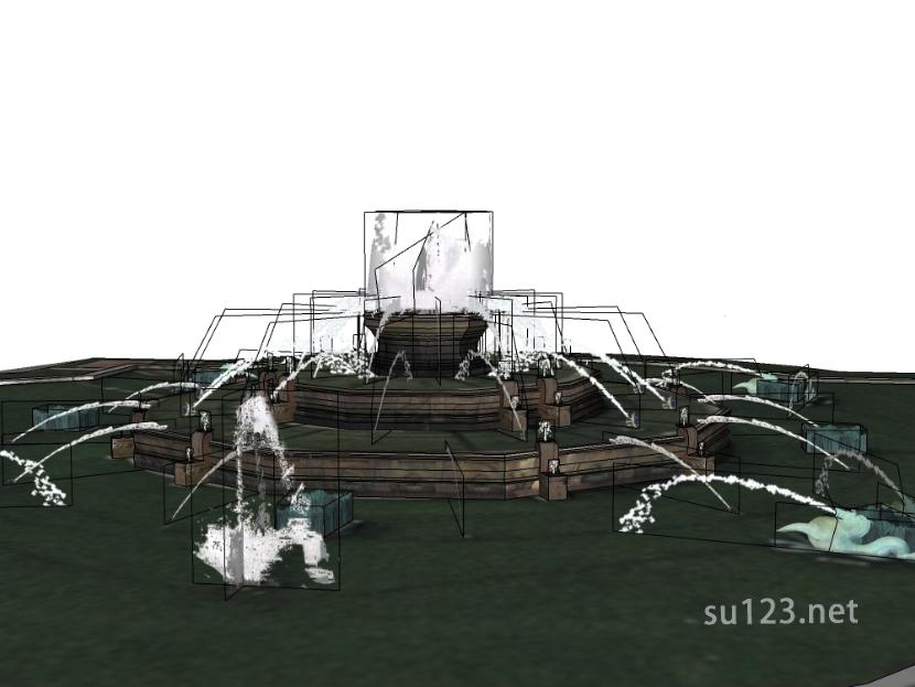 景观喷泉 (4)SU模型