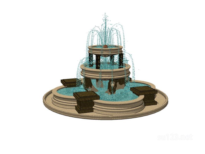 景观喷泉 (27)SU模型