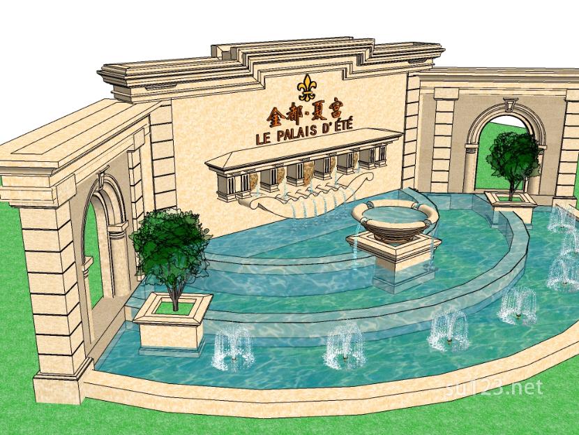 景观喷泉 (37)SU模型草图大师sketchup模型