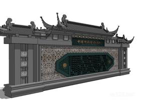 中式景墙 (63)SU模型