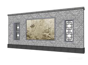 中式景墙 (195)SU模型