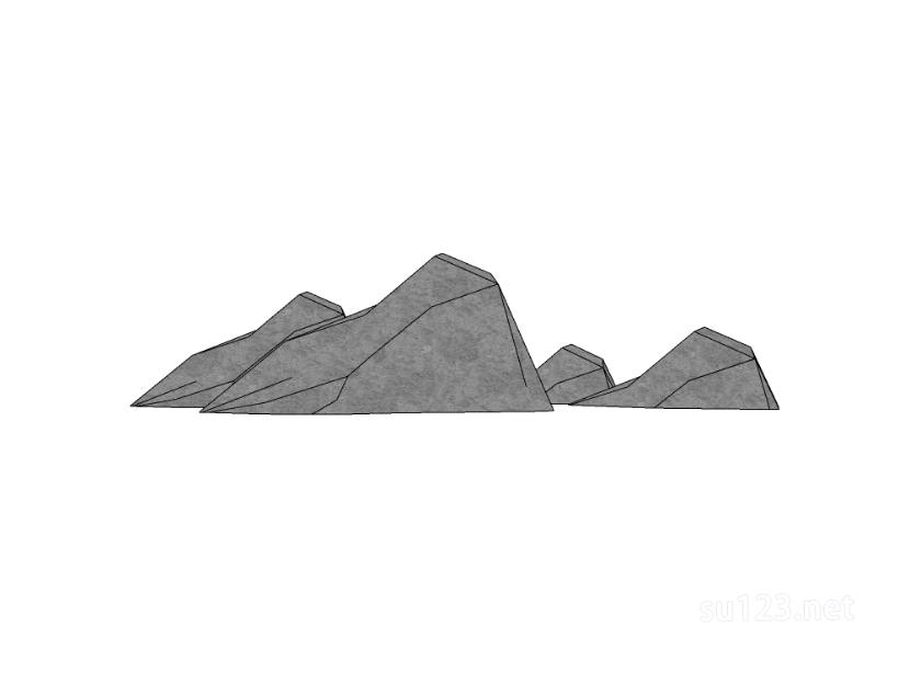 山形片石拟山元素 (3)SU模型草图大师sketchup模型