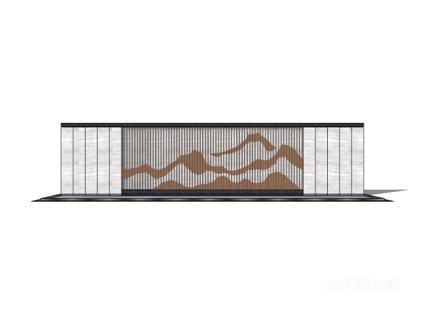 拟山水景墙 (40)SU模型