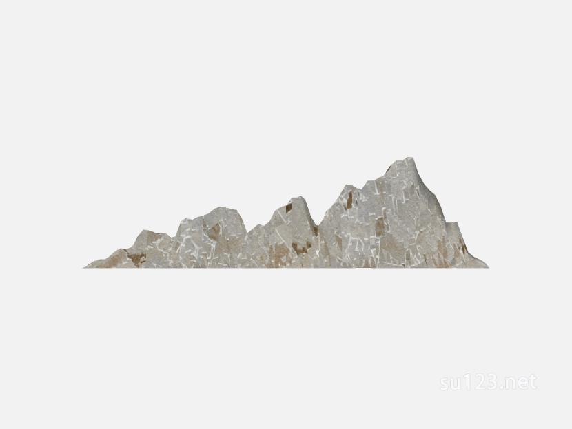 山形假山片石拟山元素7SU模型