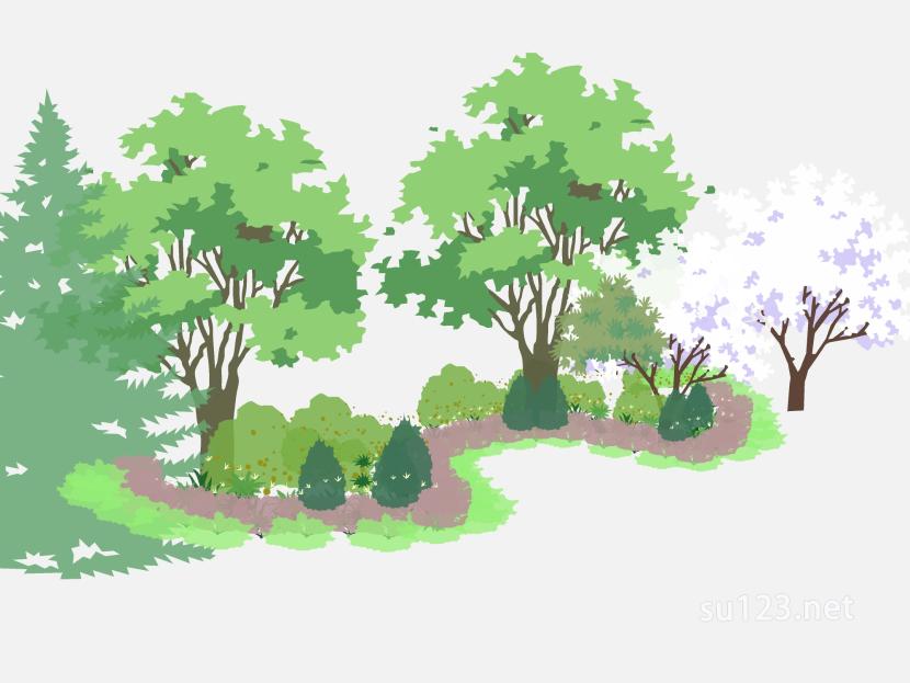 植物群落植物组团 (9)SU模型草图大师sketchup模型