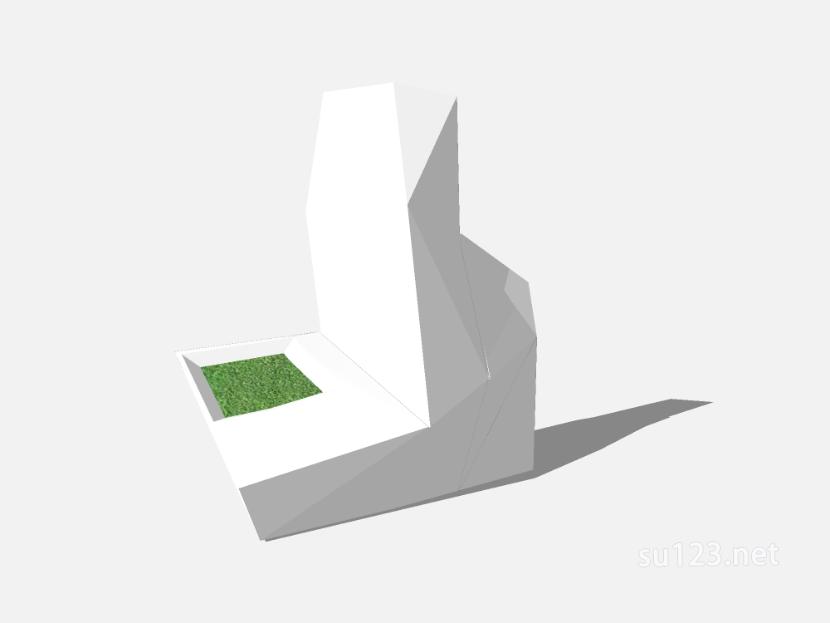 曲线户外座椅树池 (5)SU模型