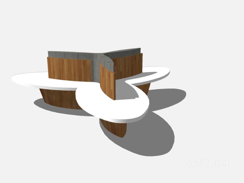 曲线户外座椅 (33)SU模型草图大师sketchup模型