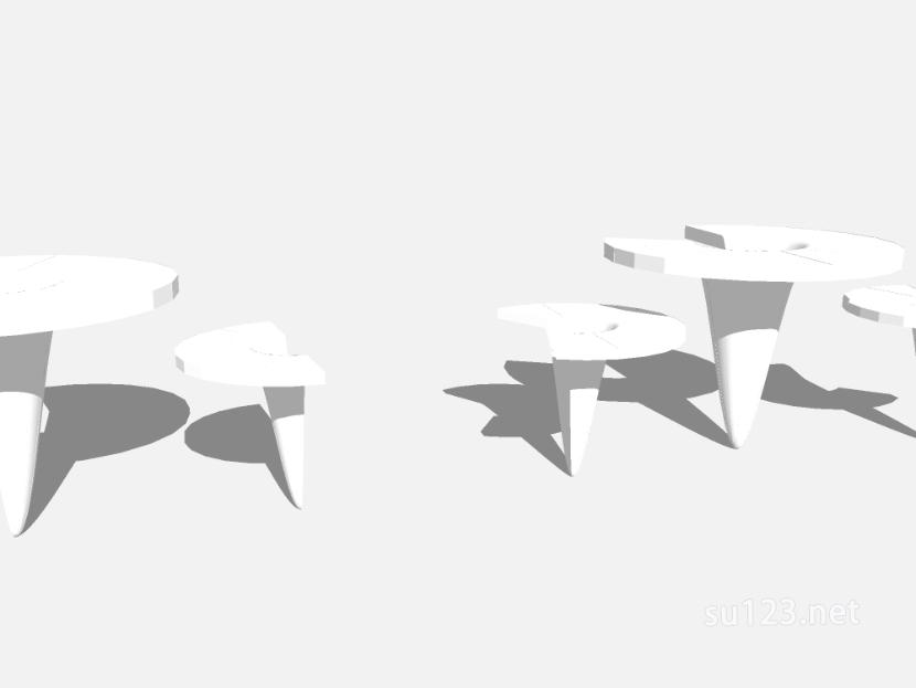 现代户外条形座椅 (59)SU模型草图大师sketchup模型
