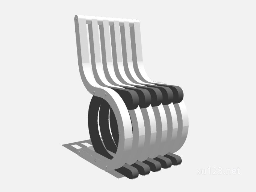 曲线户外座椅 (41)SU模型