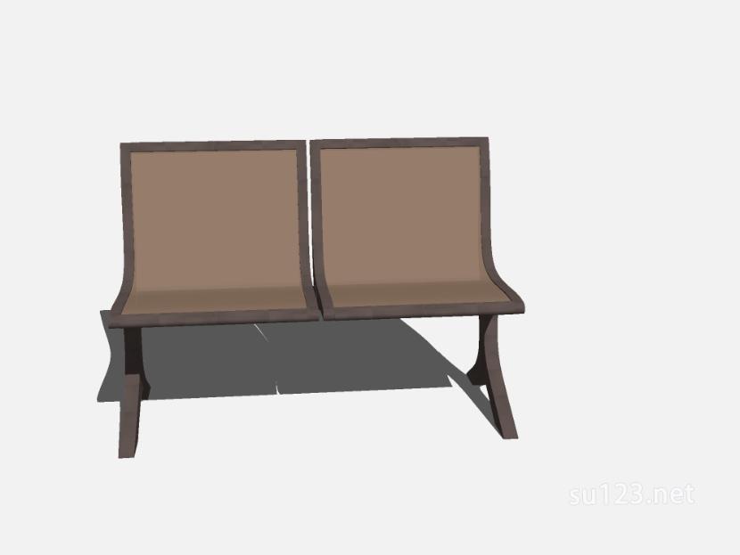 现代户外条形座椅 (79)SU模型