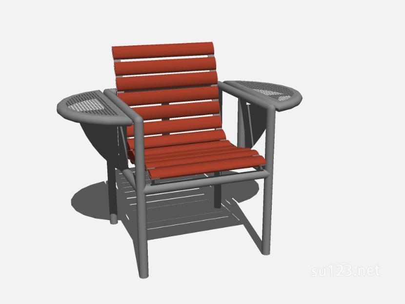 现代户外条形座椅 (131)SU模型