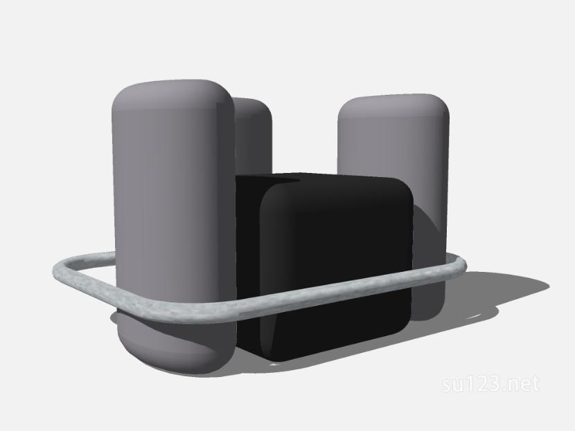 现代户外座椅 (5)SU模型