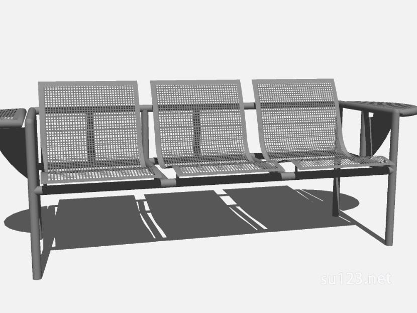 现代户外条形座椅 (132)SU模型草图大师sketchup模型