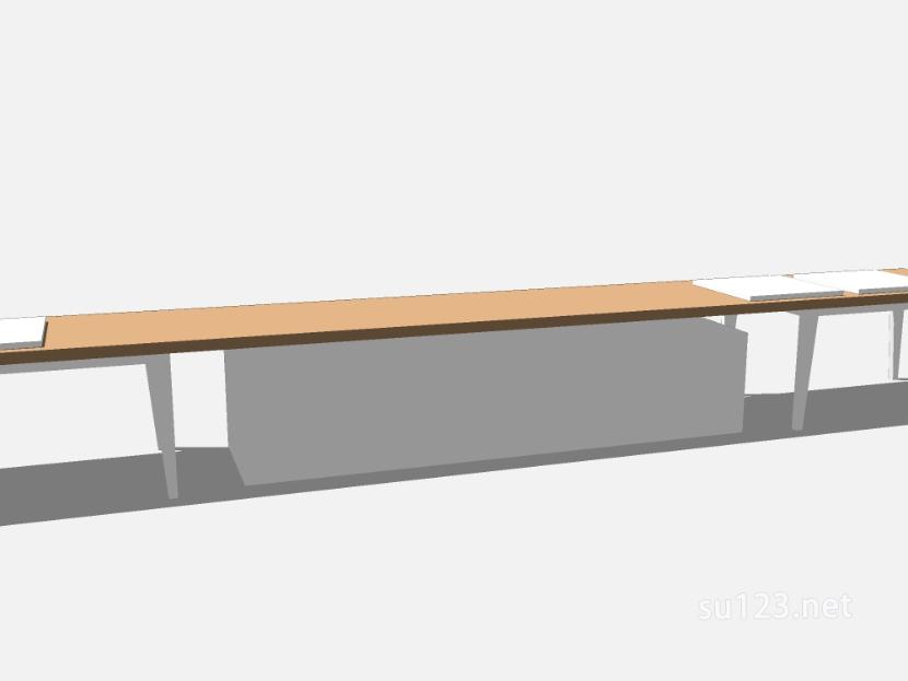 现代户外条形座椅 (115)SU模型草图大师sketchup模型